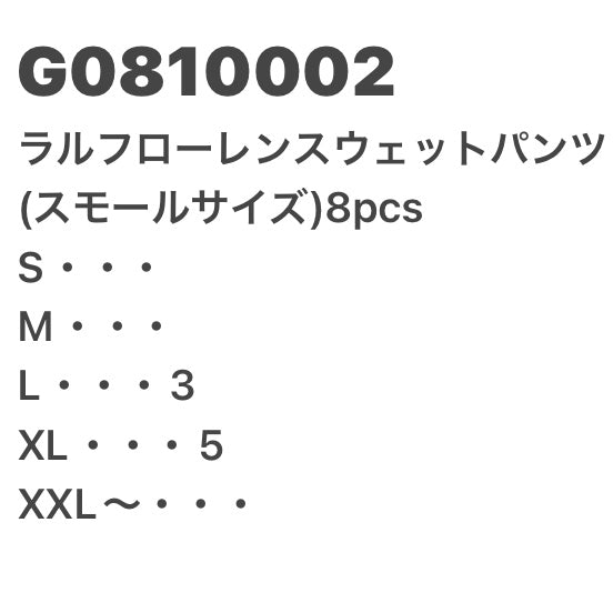 [現物] ラルフローレンスウェットパンツ(スモールサイズ) 8pcs G0810002