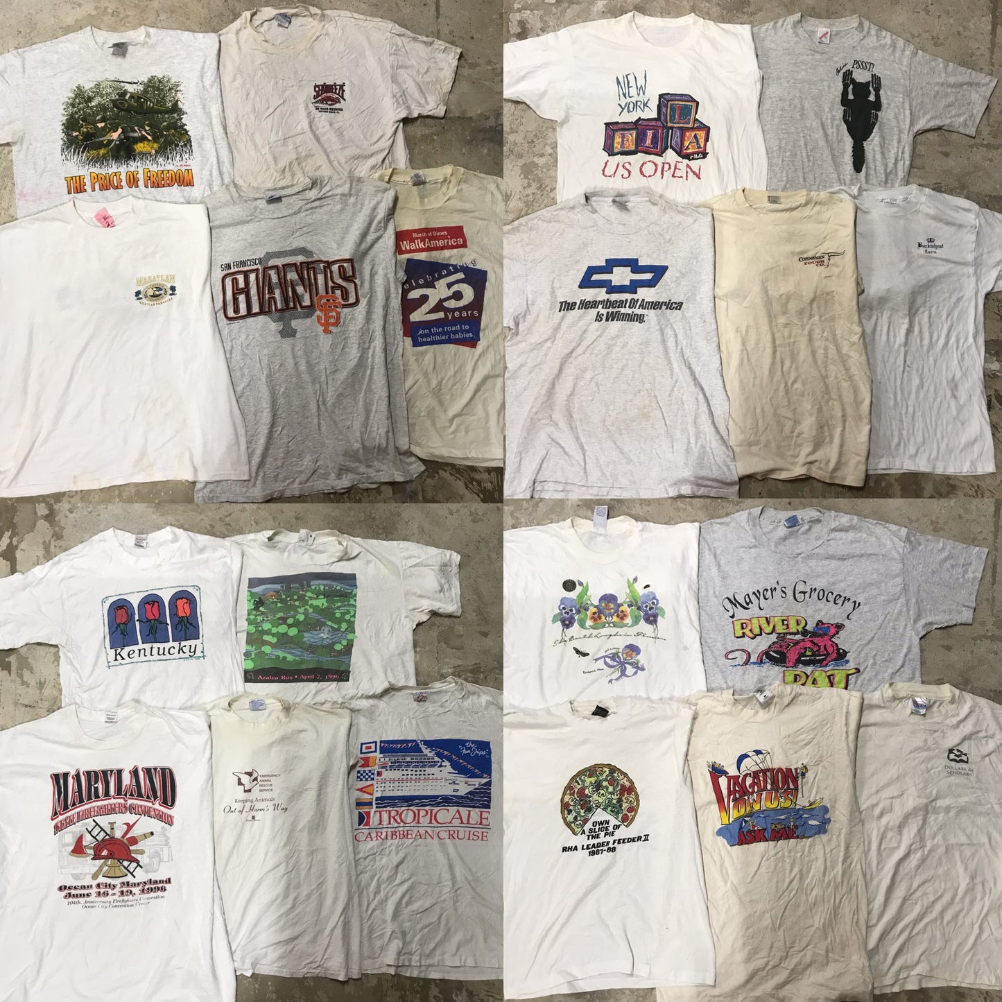 [現物] 90s 白Tシャツ(シミあり) 20pcs D0713005