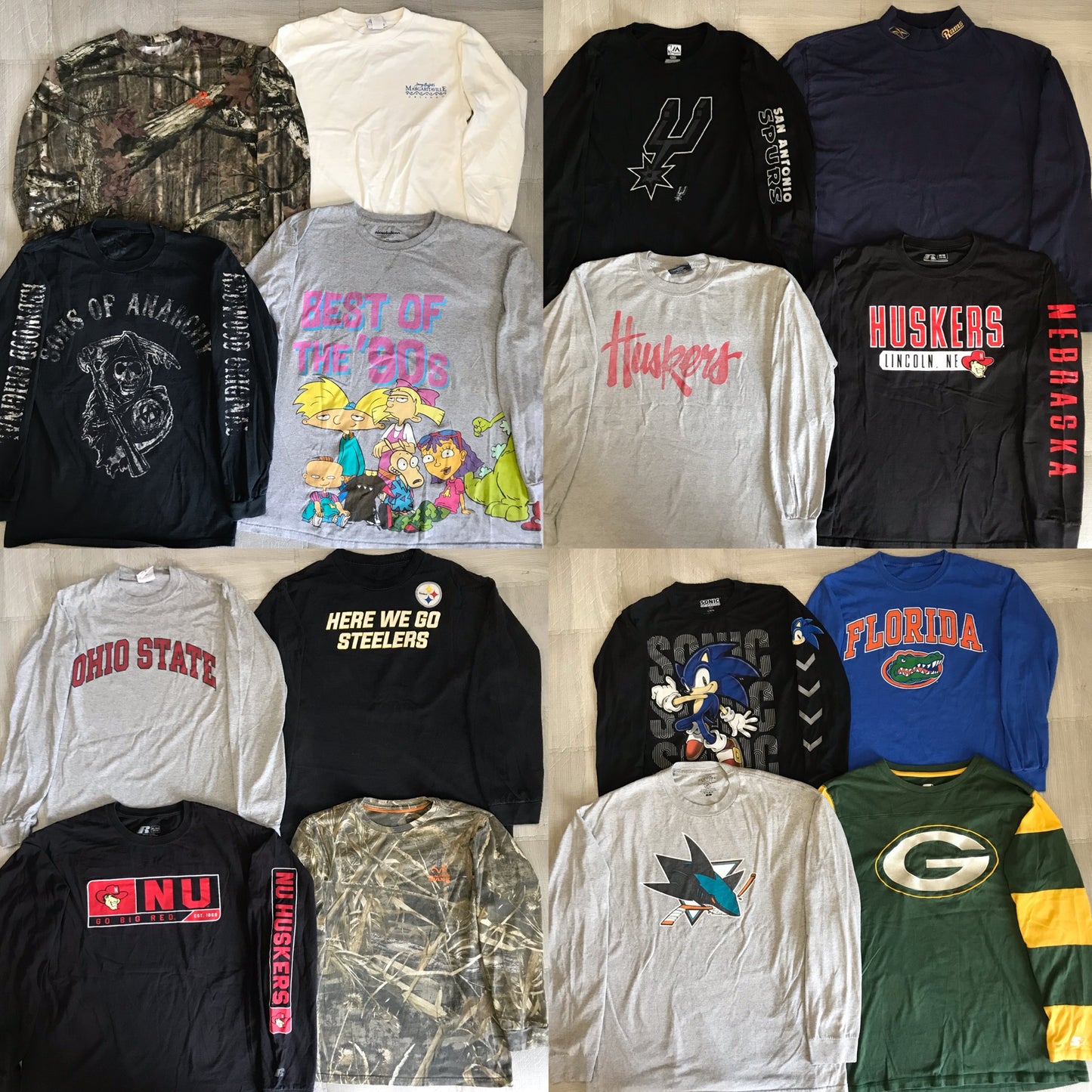 [現物] US ロンT/長袖Tシャツ 16pcs H0818003