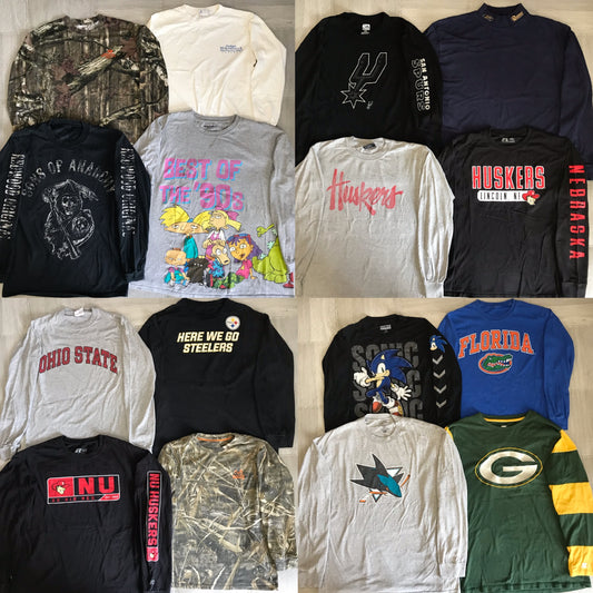 [現物] US ロンT/長袖Tシャツ 16pcs H0818003