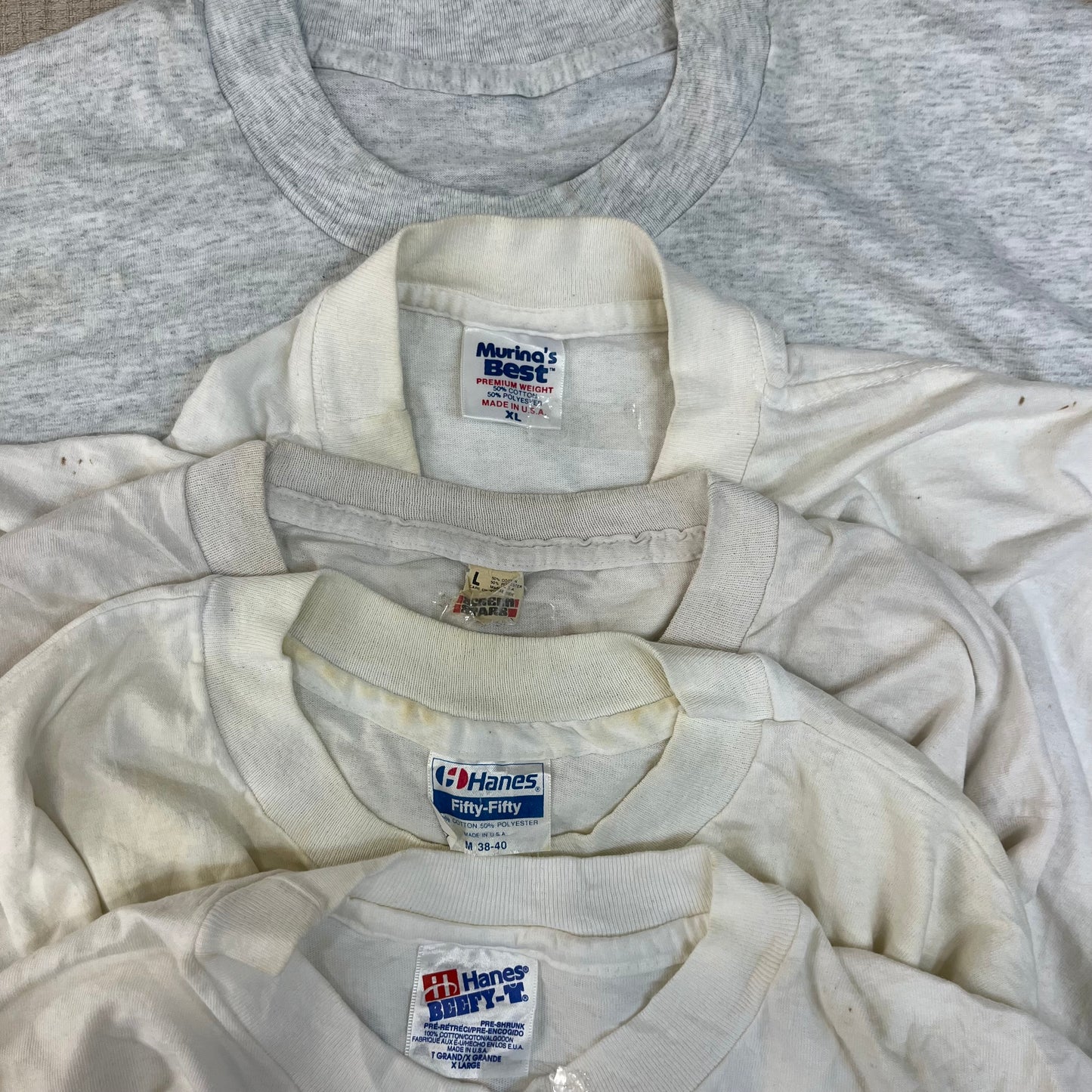 [現物] 90s 白Tシャツ(シミあり) 20pcs C0713005