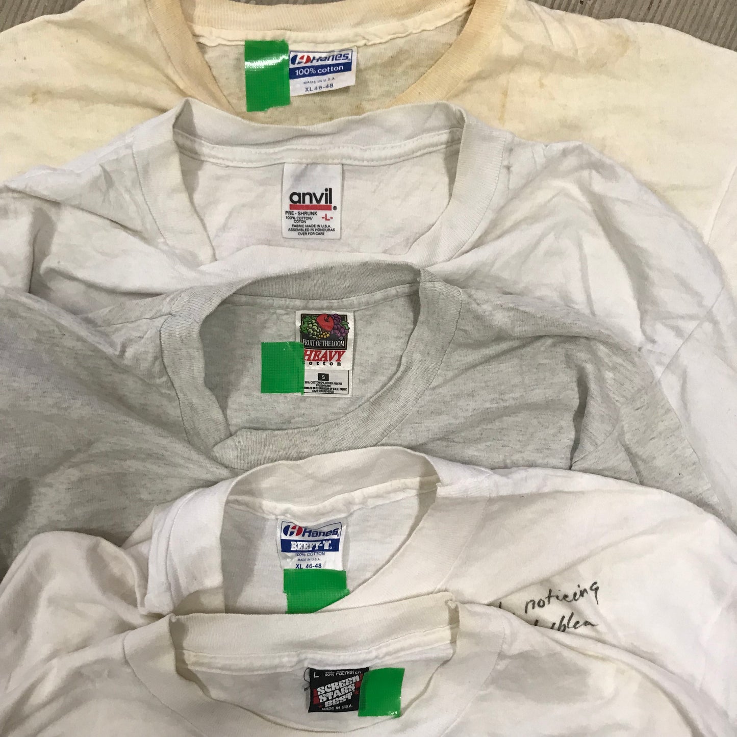 [現物] 90年代 白Tシャツ(シミあり) 20pcs H0810004
