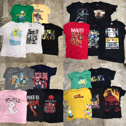 [現物] キャラクター/アニメTシャツ 20pcs D0625002