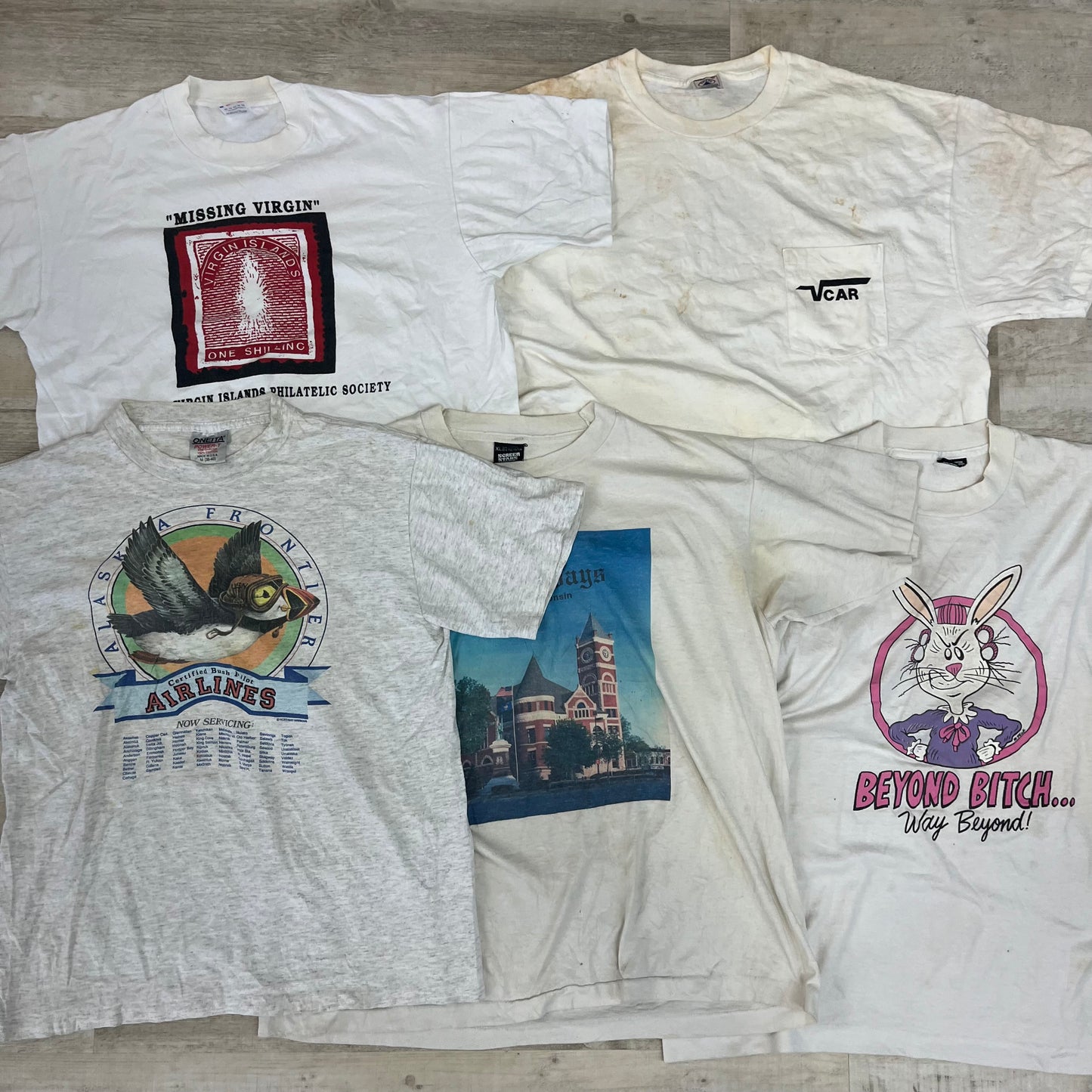 [現物] 90s 白Tシャツ(シミあり) 20pcs C0715002