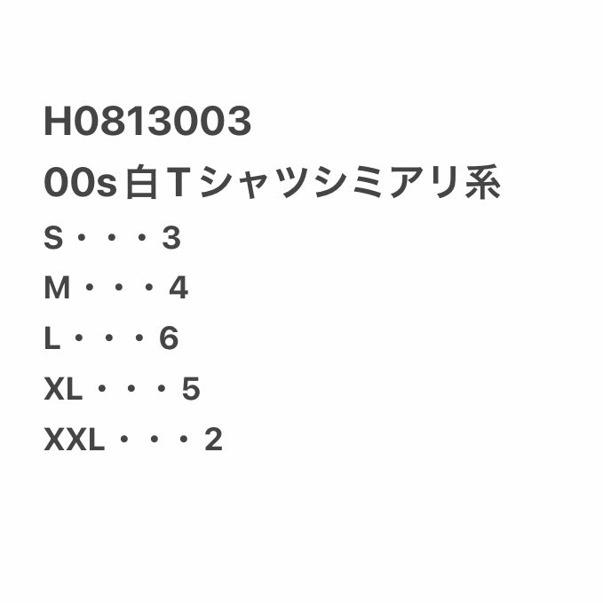 [現物] 00s 白Tシャツ(シミあり) 20pcs H0813003