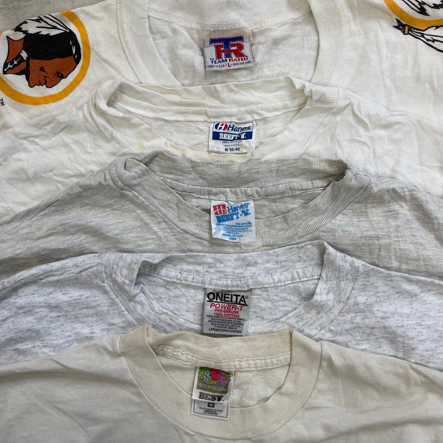 [現物] 90s 白系Tシャツ(シミあり) 20pcs B0708005