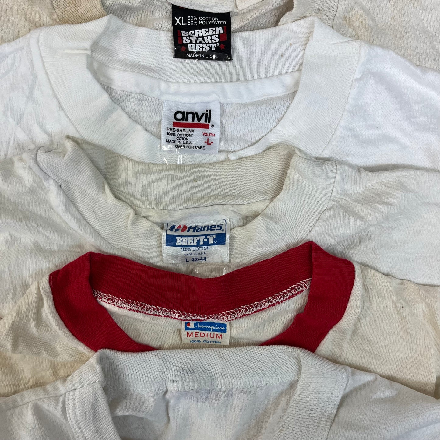 [現物] 90s 白Tシャツ(シミあり) 20pcs C0713005