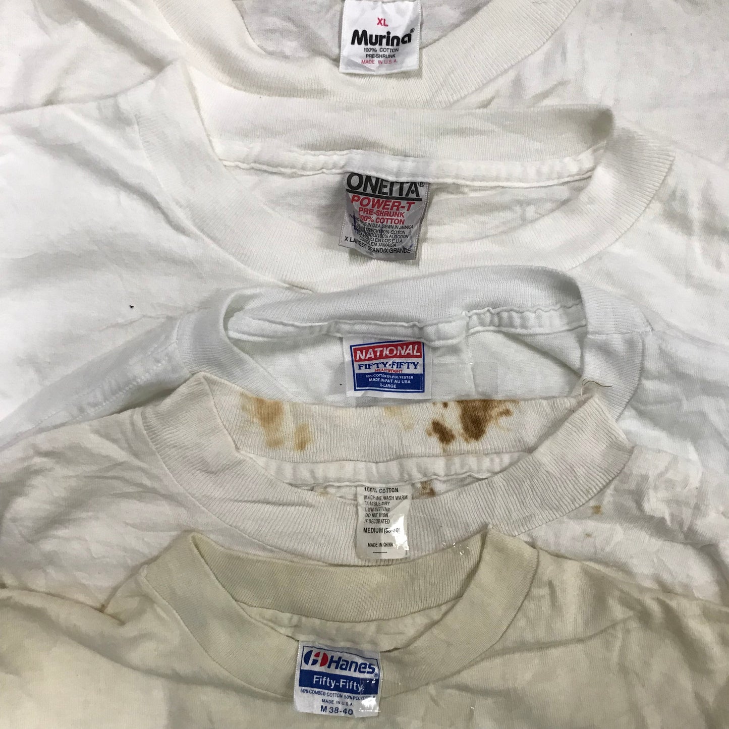 [現物] 90s 白系Tシャツ(シミあり) 20pcs D0622001