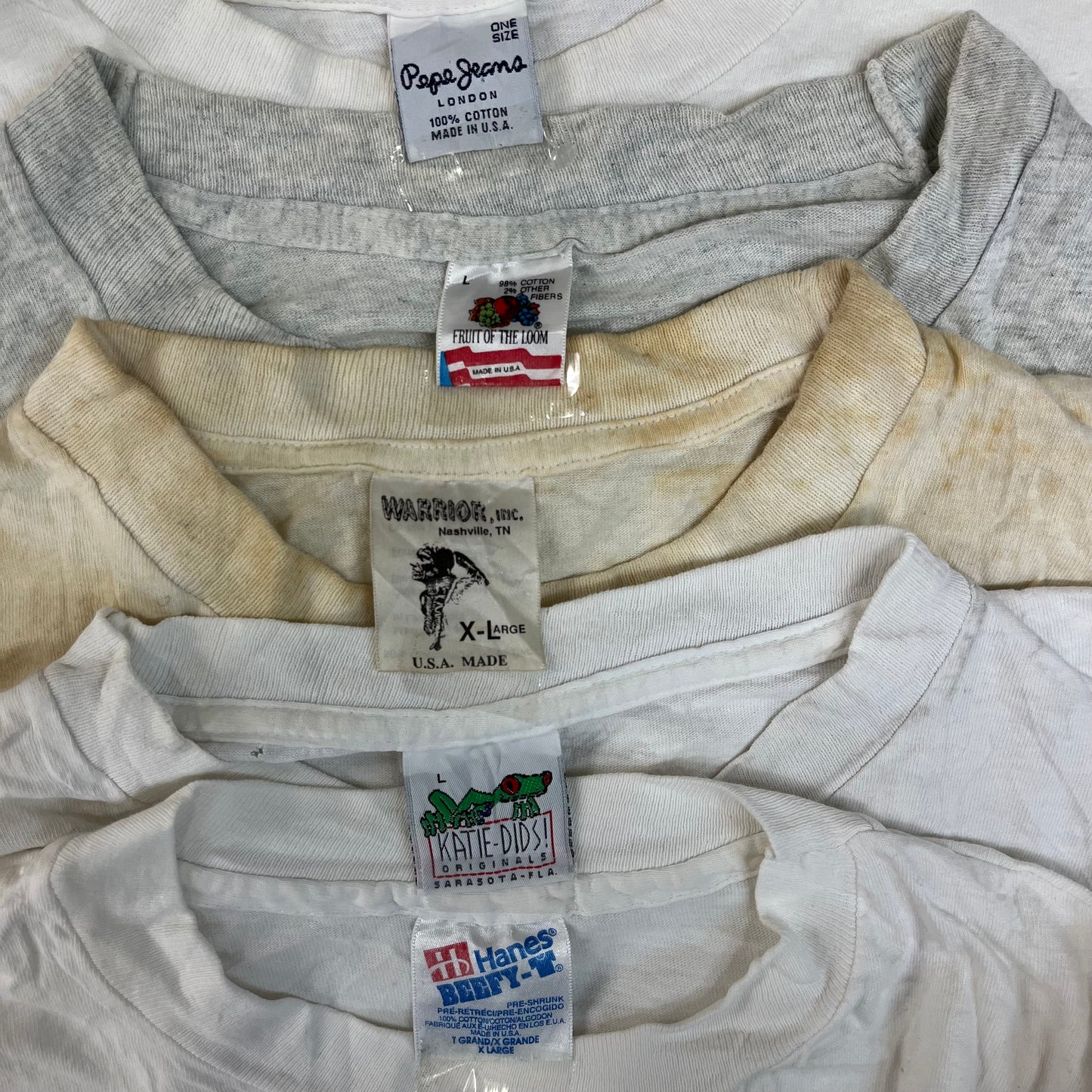 [現物] 90s 白Tシャツ(シミあり) 20pcs C0713005