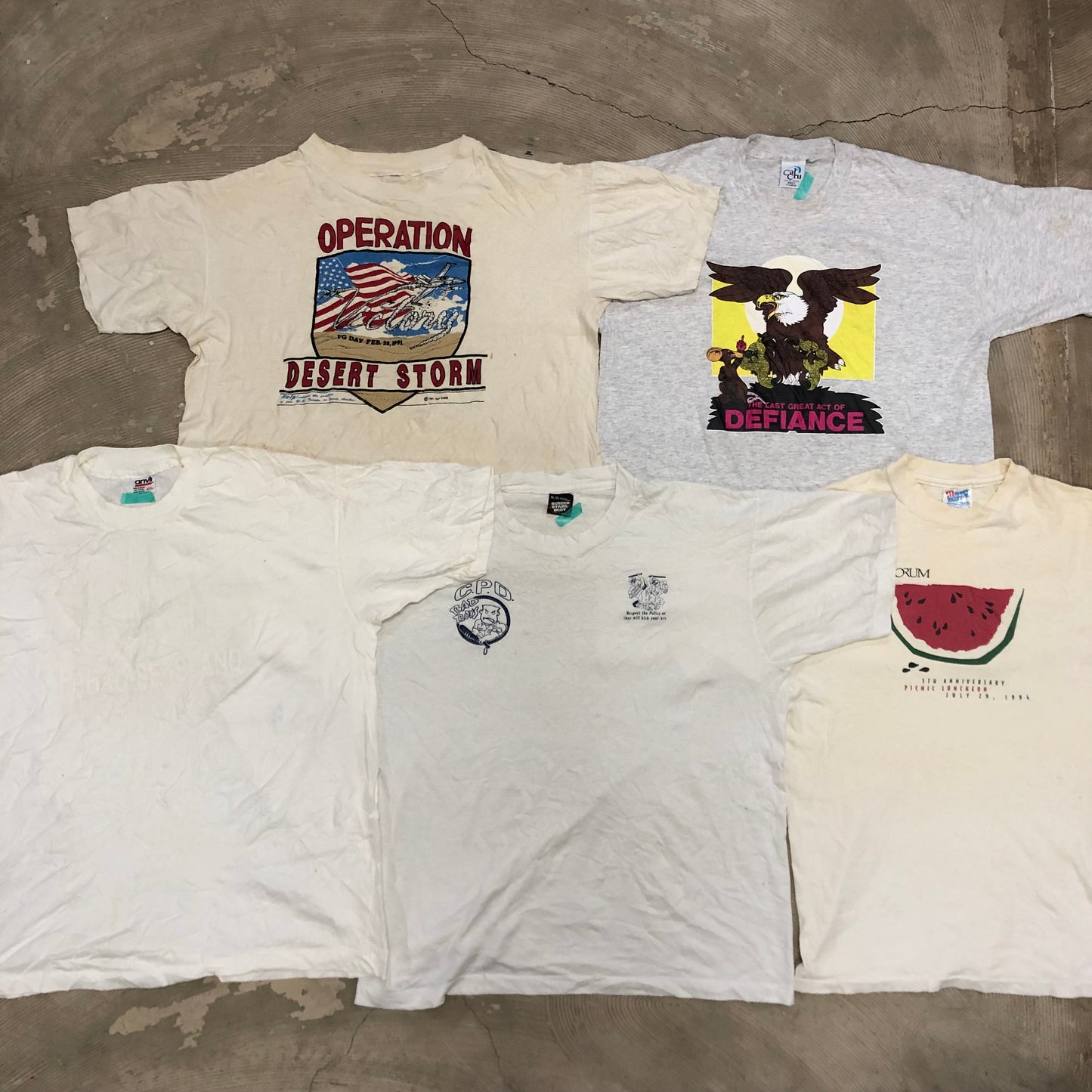 [現物] 90s 白Tシャツ(シミあり) 20pcs E0713004