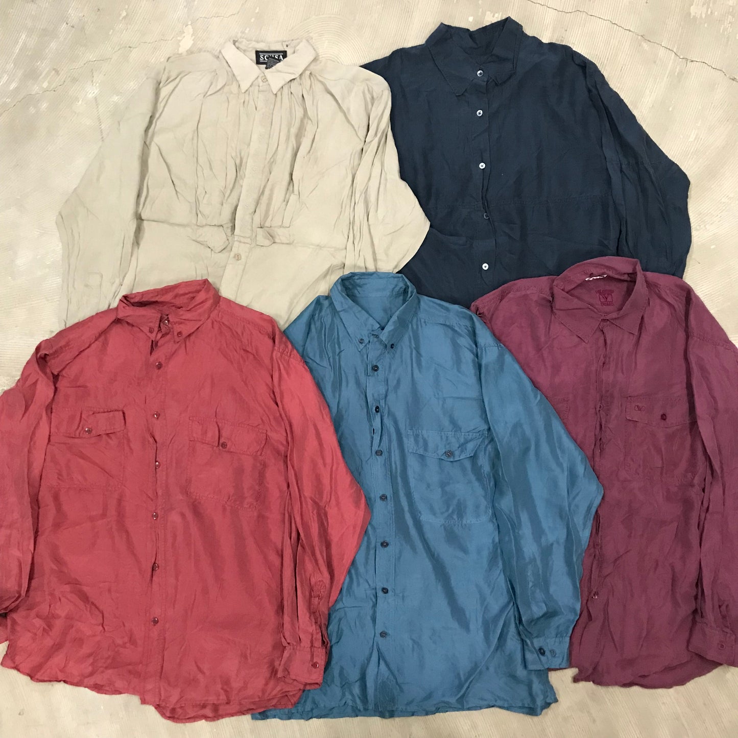[現物] 長袖シャツ/シルク/ポリ/レーヨン 20pcs H0806003