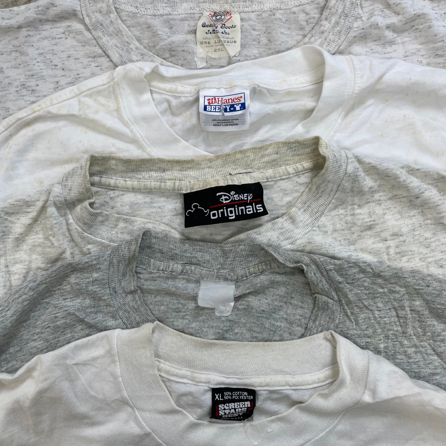 [現物] 90s 白系Tシャツ(シミあり) 20pcs B0708005