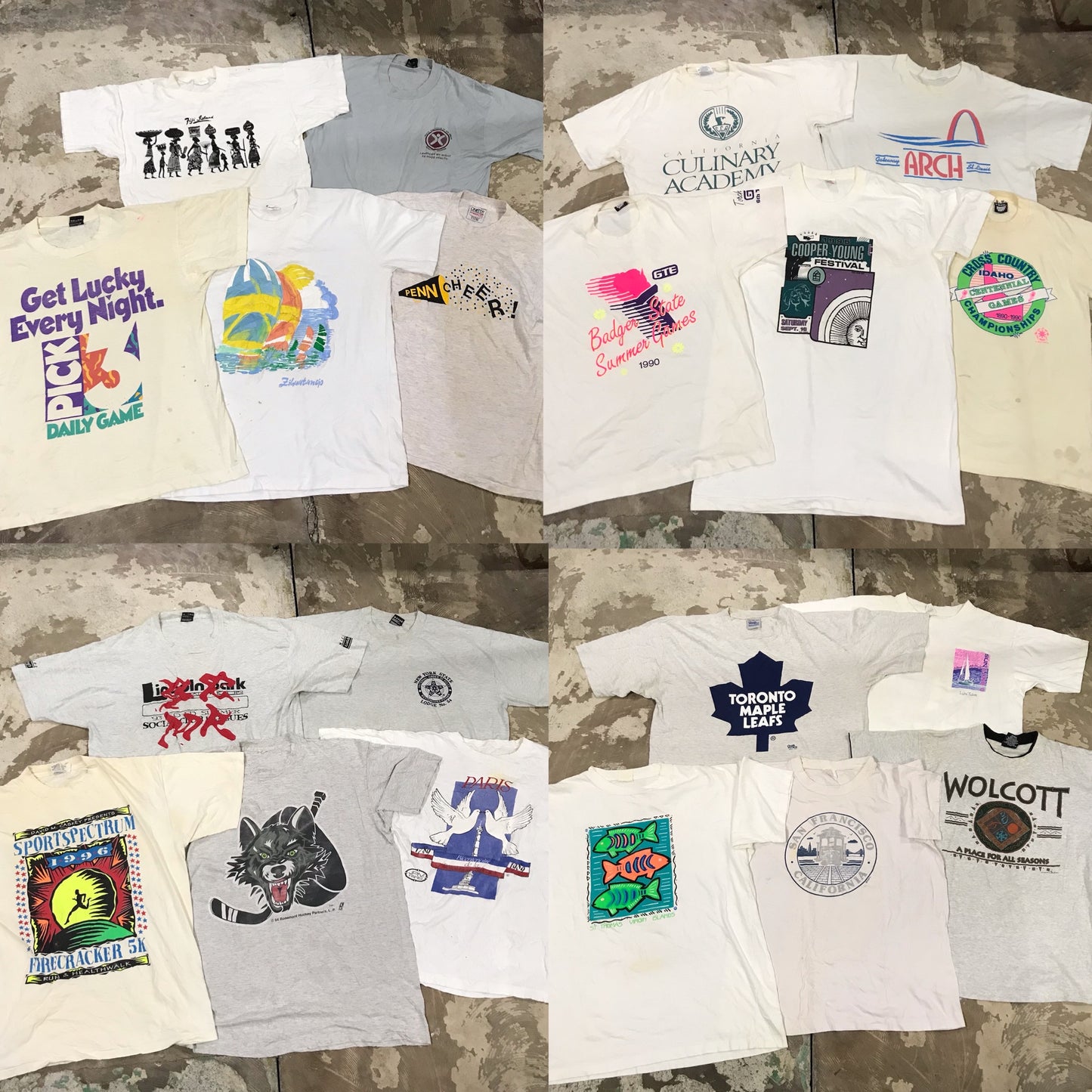 [現物] 90s 白系Tシャツ(シミあり) 20pcs D0622005