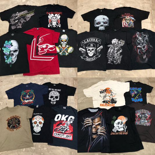 [現物] ドクロ/スカル系Tシャツ 20pcs E0714005
