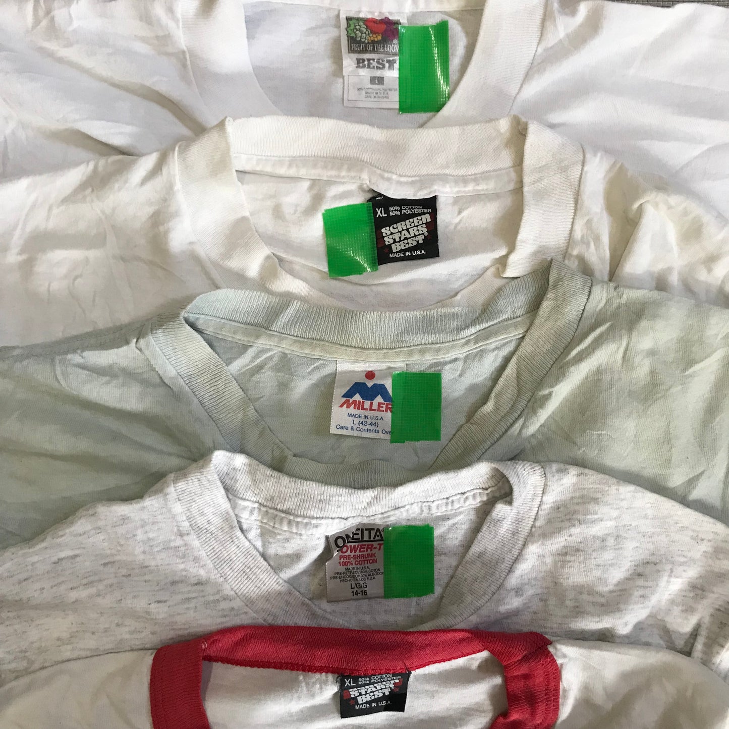 [現物] 90s 白Tシャツ(シミあり) 20pcs H0817001