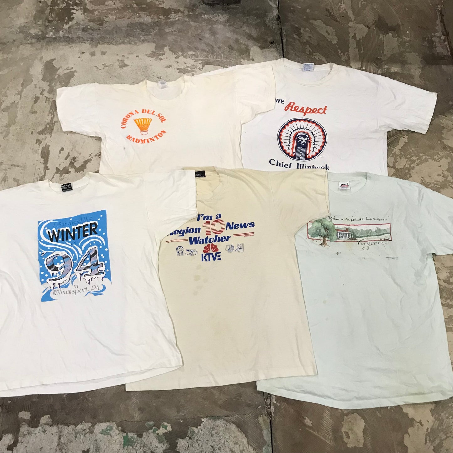 [現物] 90s 白系Tシャツ(シミあり) 20pcs D0622001