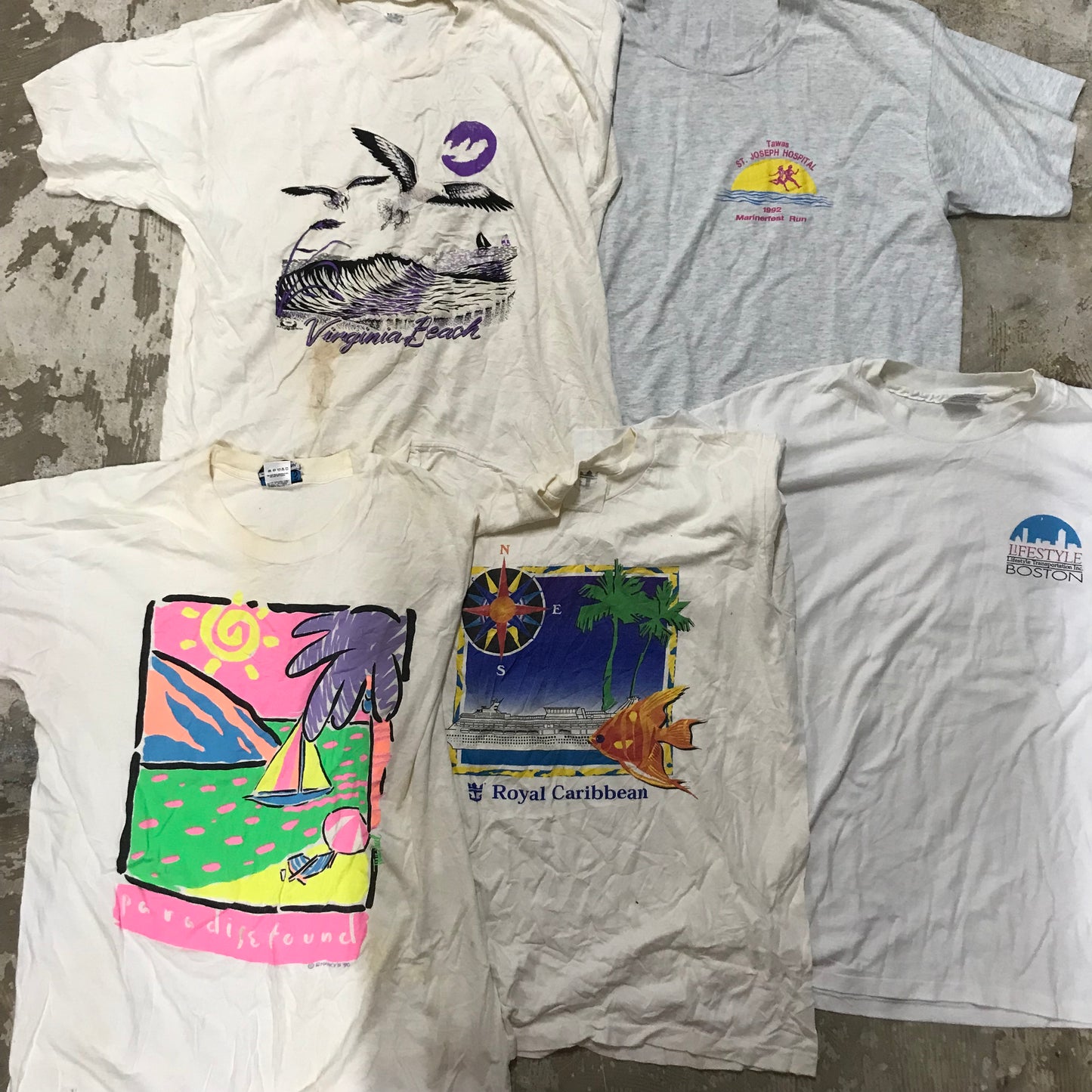 [現物] 90s 白系Tシャツ(シミあり) 20pcs D0709002