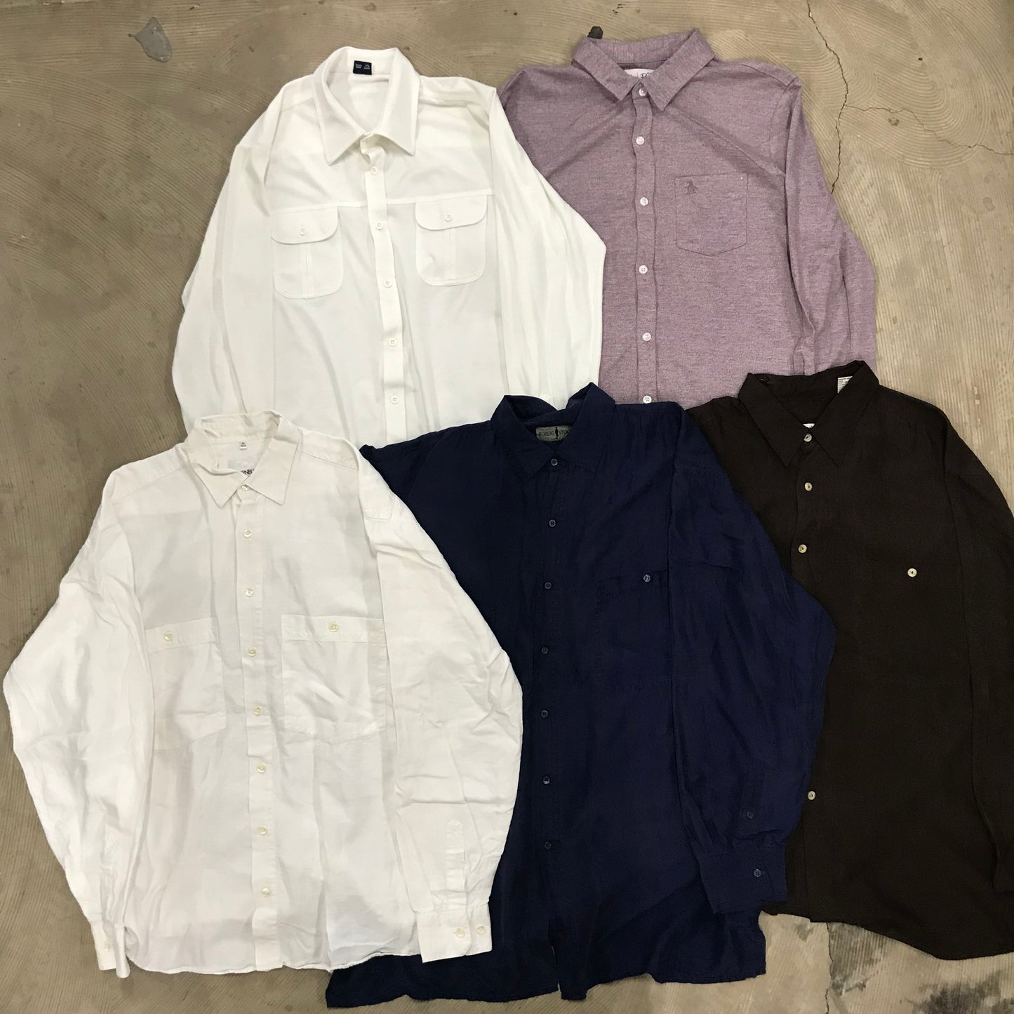 [現物] 薄手長袖シャツ/シルク/ポリ/レーヨン 20pcs H0803001