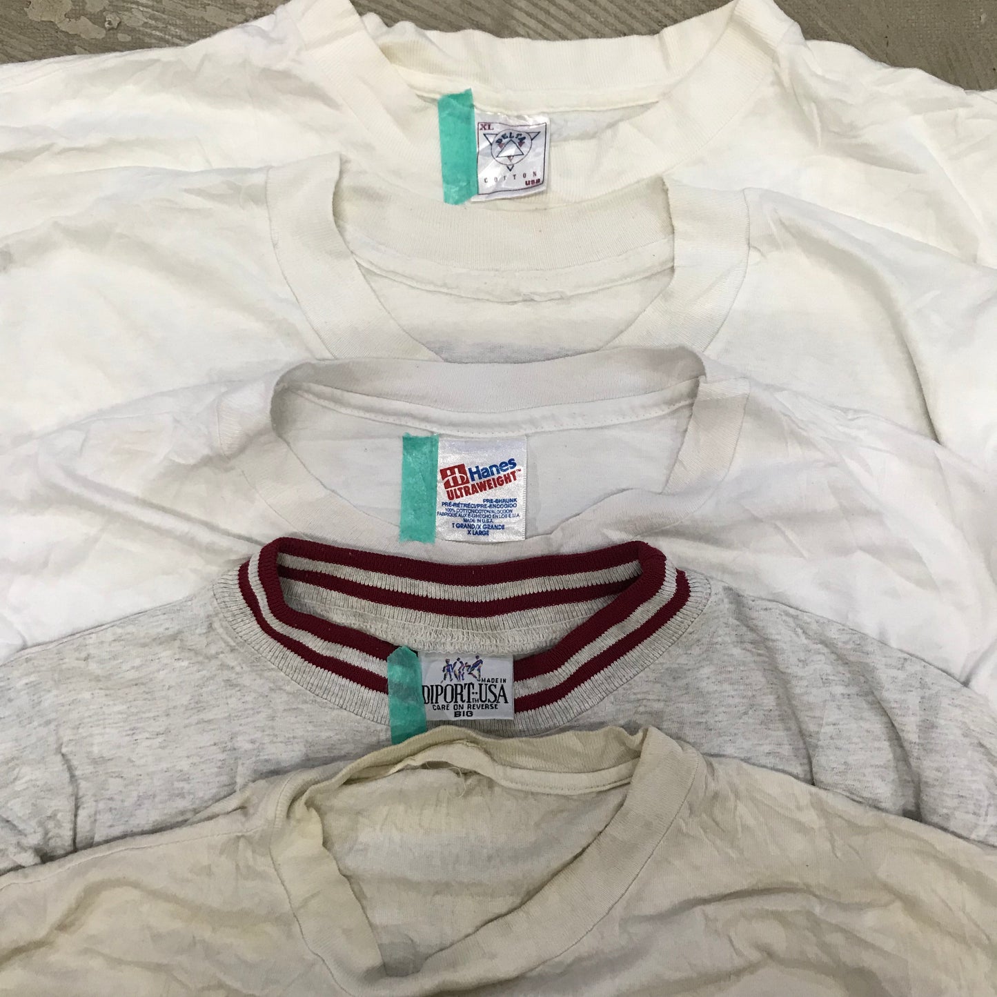[現物] 90s 白Tシャツ(シミあり) 20pcs D0716004