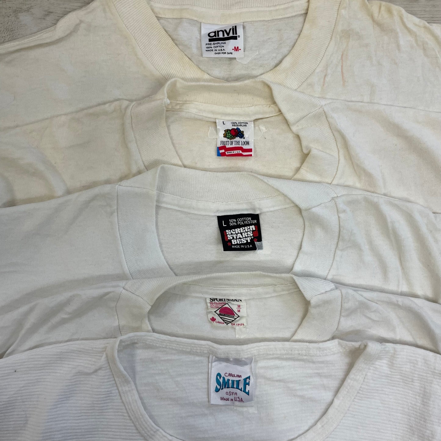 [現物] 90-00s 白Tシャツ(シミあり) 20pcs B0708002