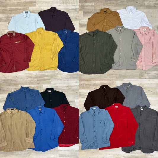 [Physical Stock] Long-sleeved polyester shirt/thin/drapey shirt 20pcs C0715003