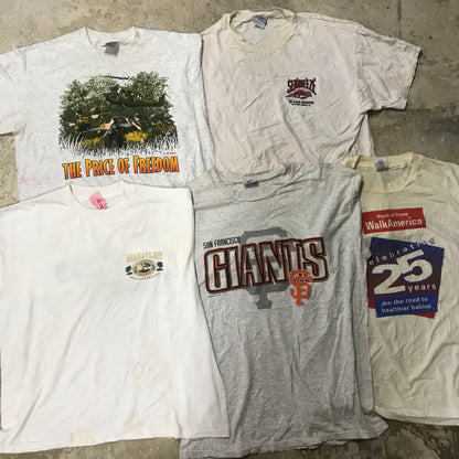 [現物] 90s 白Tシャツ(シミあり) 20pcs D0713005