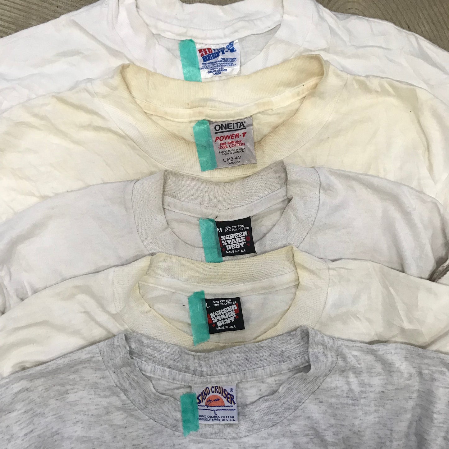 [現物] 90s 白Tシャツ(シミあり) 20pcs D0716004