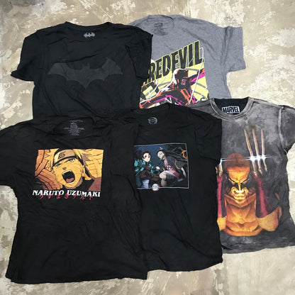 [現物] キャラクター/アニメTシャツ 20pcs D0625001