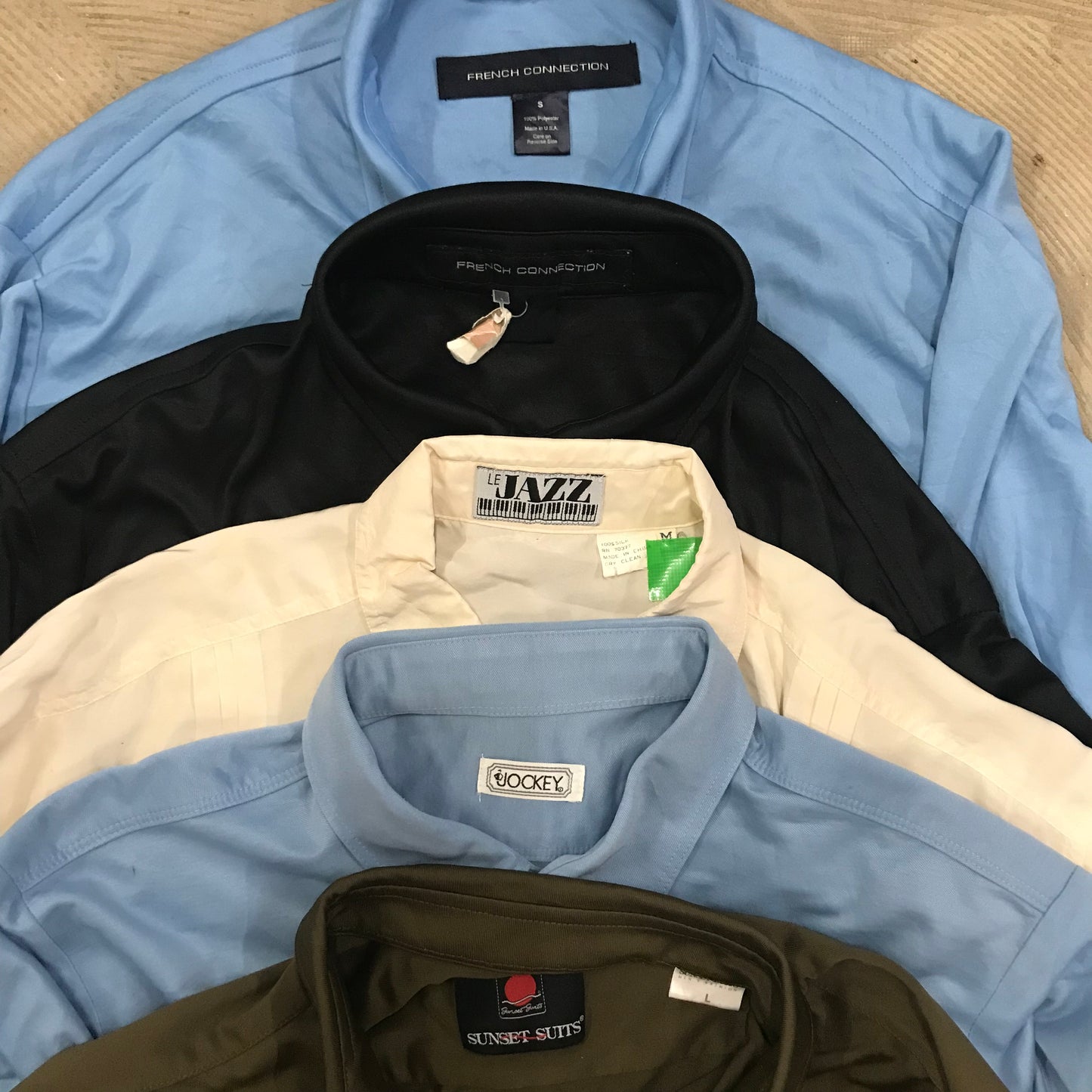 [現物] 薄手長袖シャツ/シルク/ポリ/レーヨン 20pcs H0803001