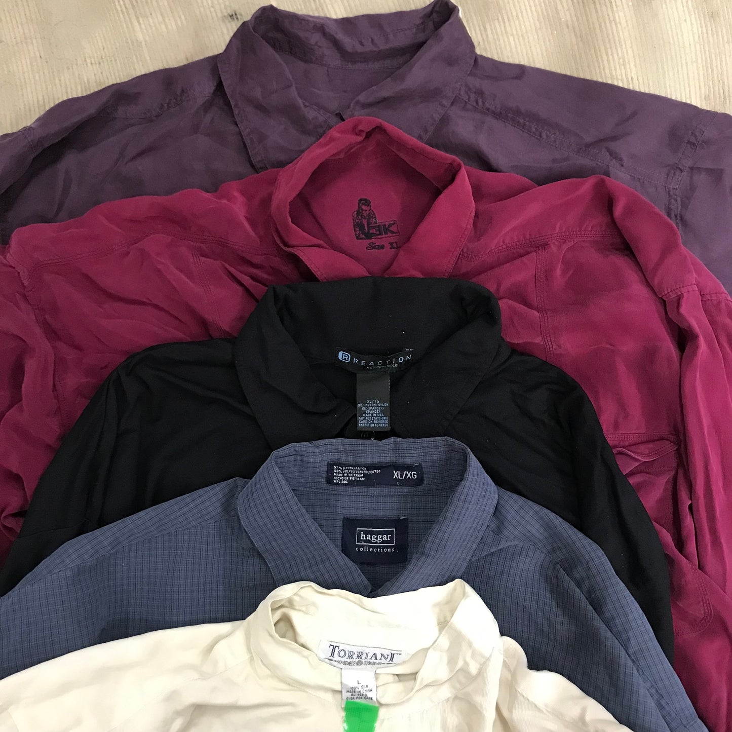 [現物] 長袖テロシャツ/ポリ/シルク/レーヨン 20pcs H0727002