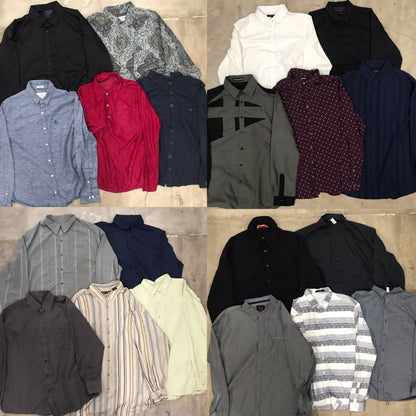 [現物] 薄手長袖シャツ/シルク/ポリ/レーヨン 20pcs H0804001