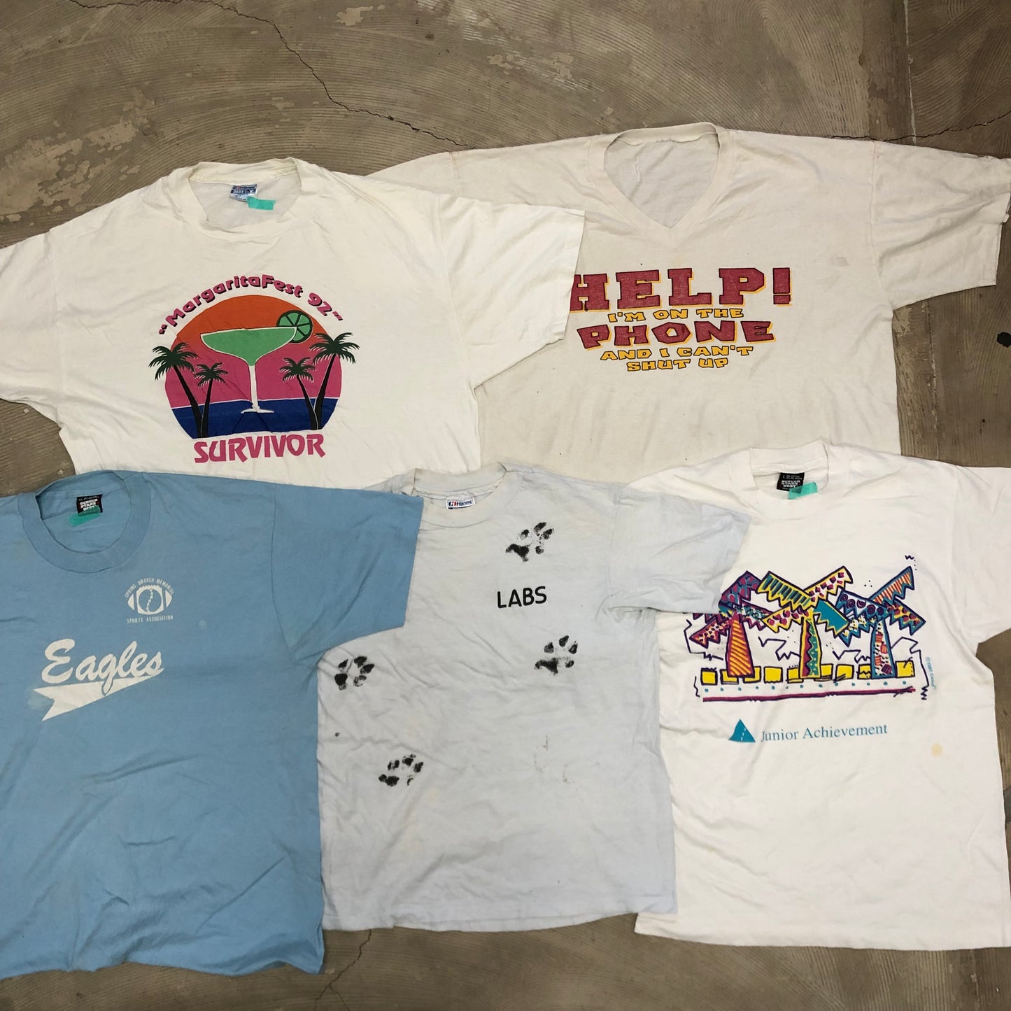 [現物] 90s 白Tシャツ(シミあり) 20pcs E0709003