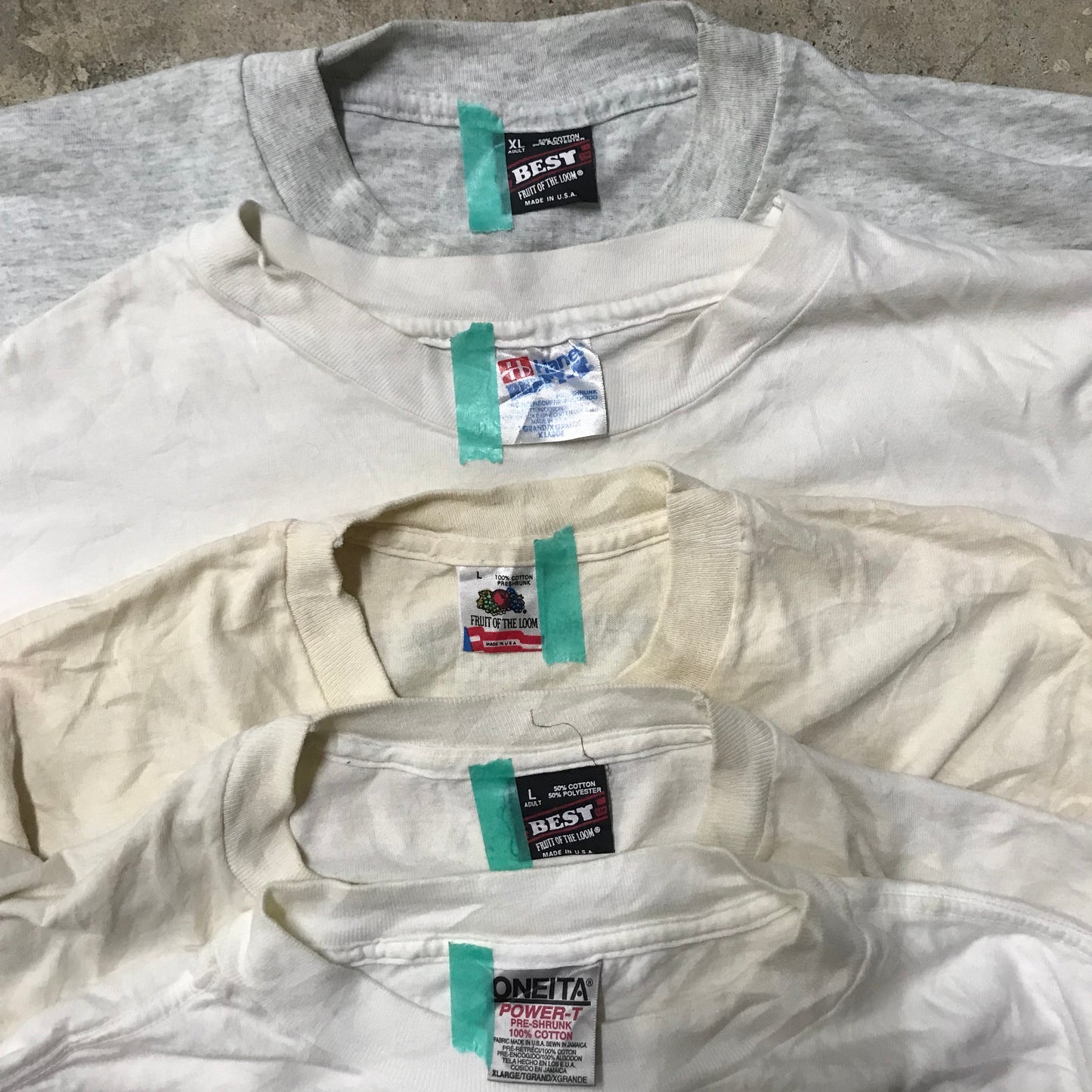 [現物] 90s 白Tシャツ(シミあり) 20pcs D0713004