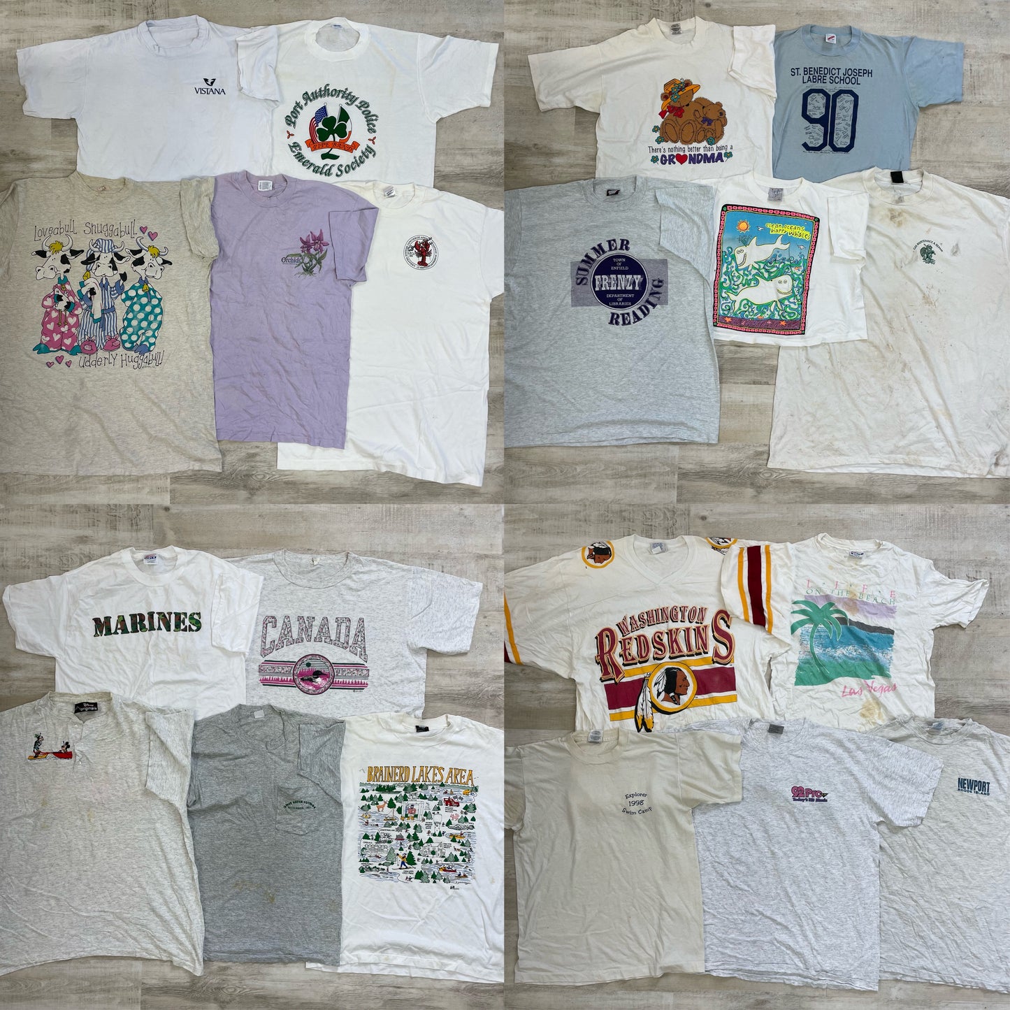 [現物] 90s 白系Tシャツ(シミあり) 20pcs B0708005