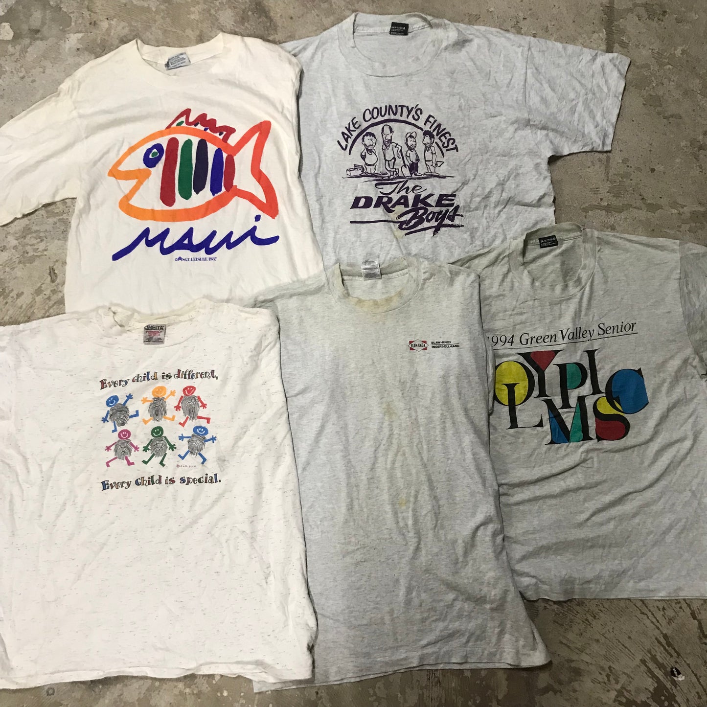 [現物] 90s 白Tシャツ(シミあり) 20pcs D0714001