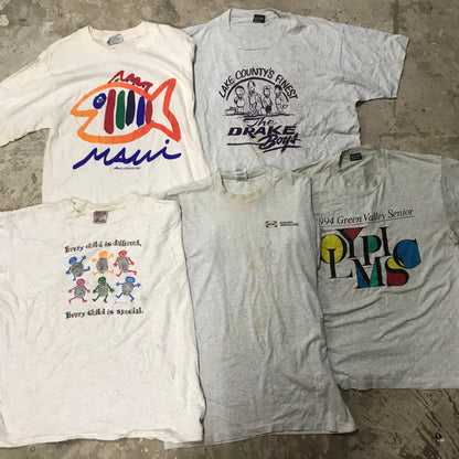 [現物] 90s 白Tシャツ(シミあり) 20pcs D0714001