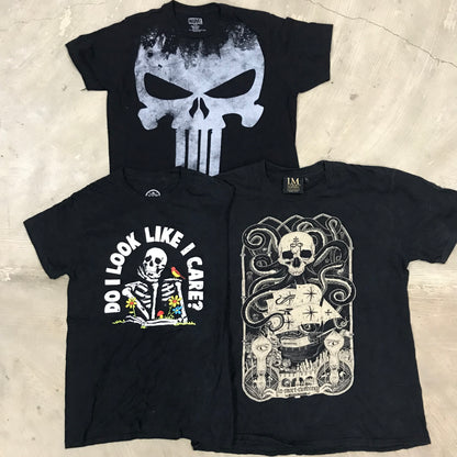 [現物] スカル/髑髏Tシャツ 11pcs H0804006