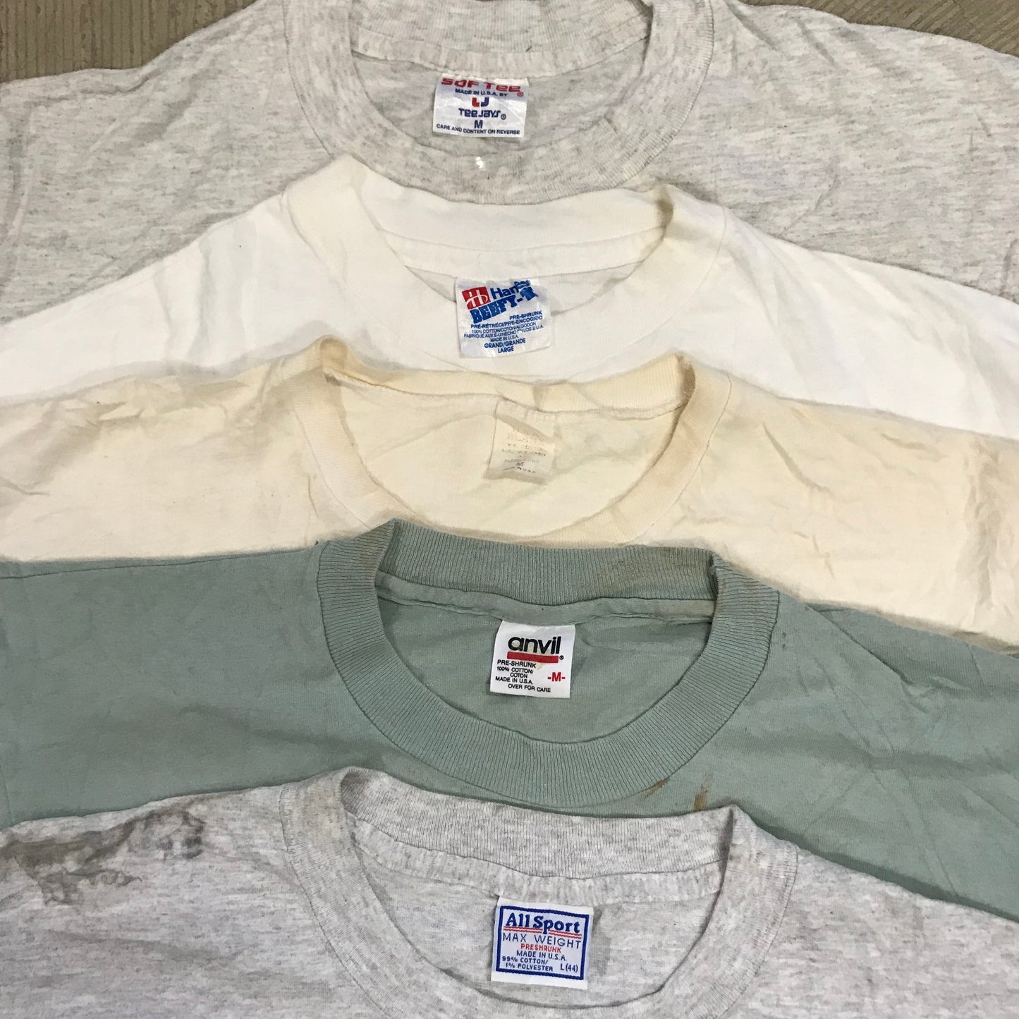 [現物] 90s 白系Tシャツ(シミあり) 20pcs D0629001