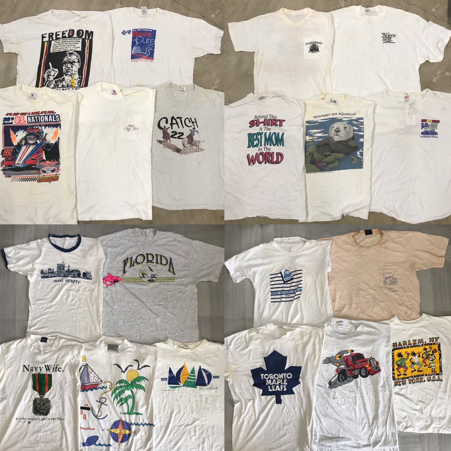[現物] 90s 白Tシャツ(シミあり) 20pcs H0813001