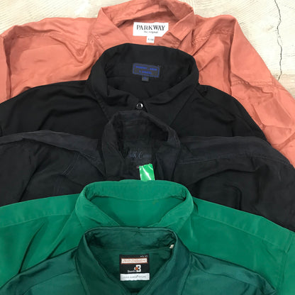 [現物] 薄手長袖シャツ/シルク/ポリ/レーヨン 20pcs H0803001