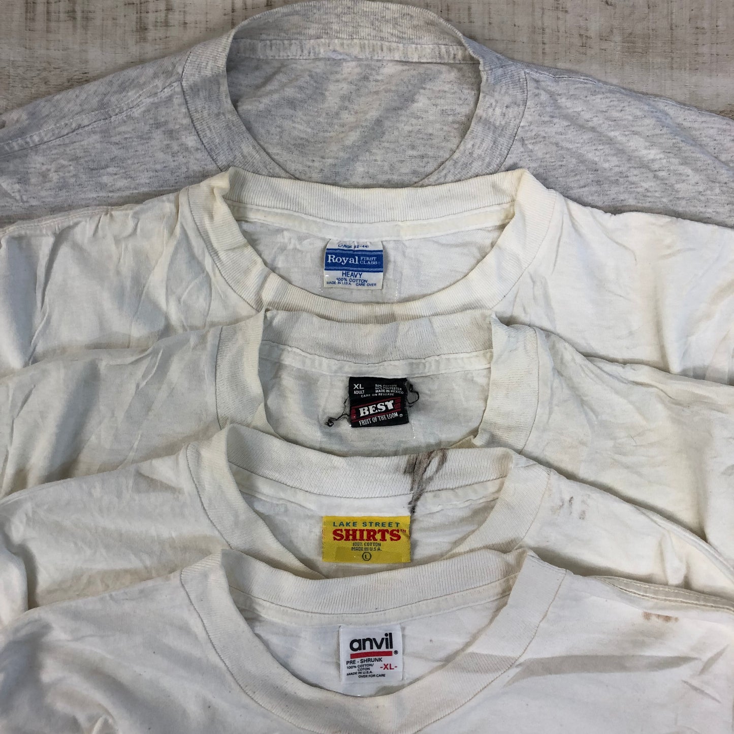 [現物] 90s 白Tシャツ(シミあり) 20pcs G0814002
