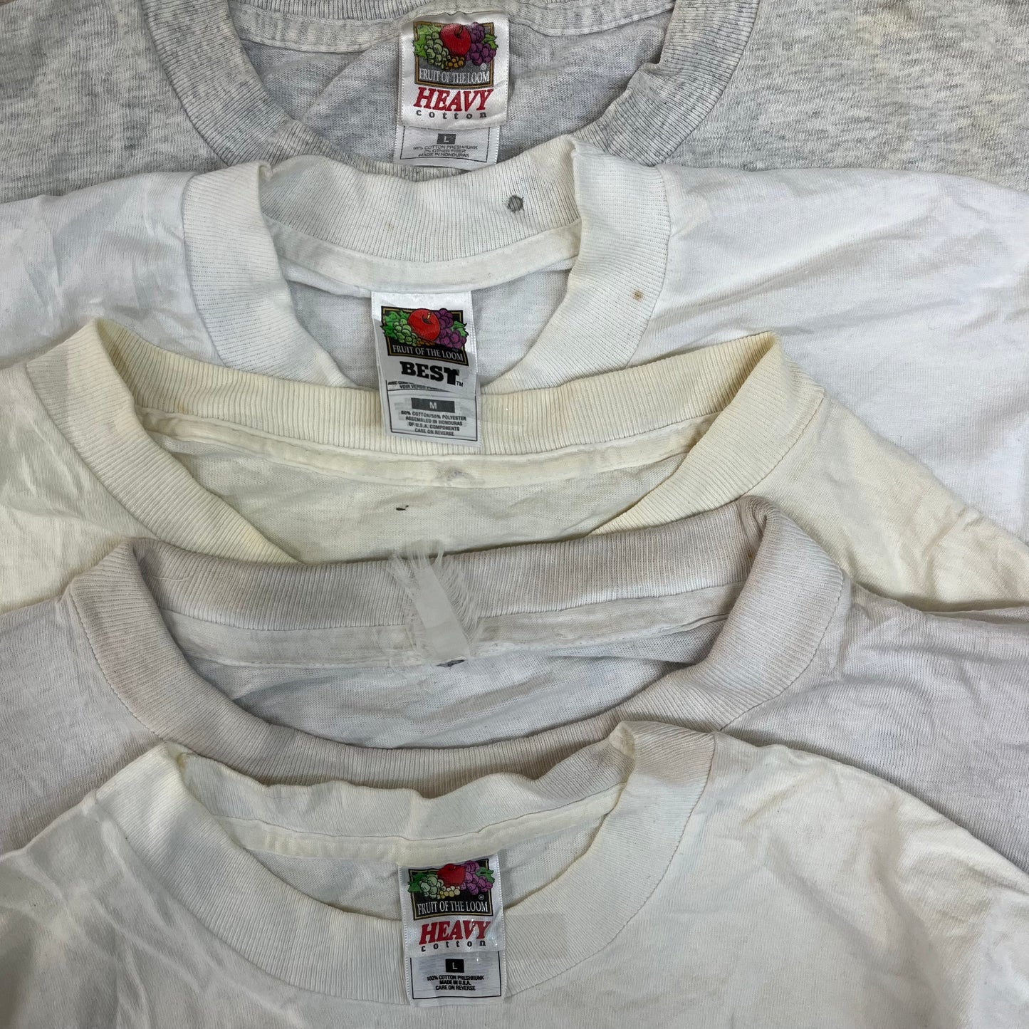 [現物] 90s 白Tシャツ(シミあり) 20pcs C0716001