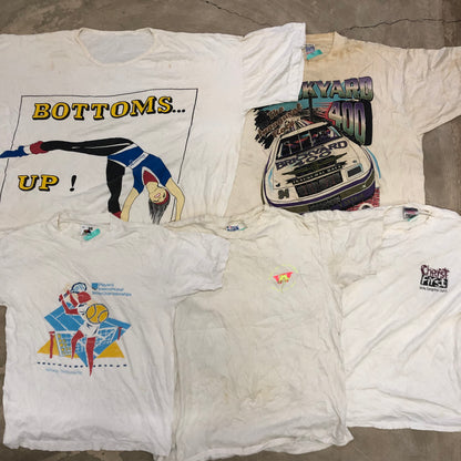 [現物] 90s 白Tシャツ(シミあり) 20pcs E0709003