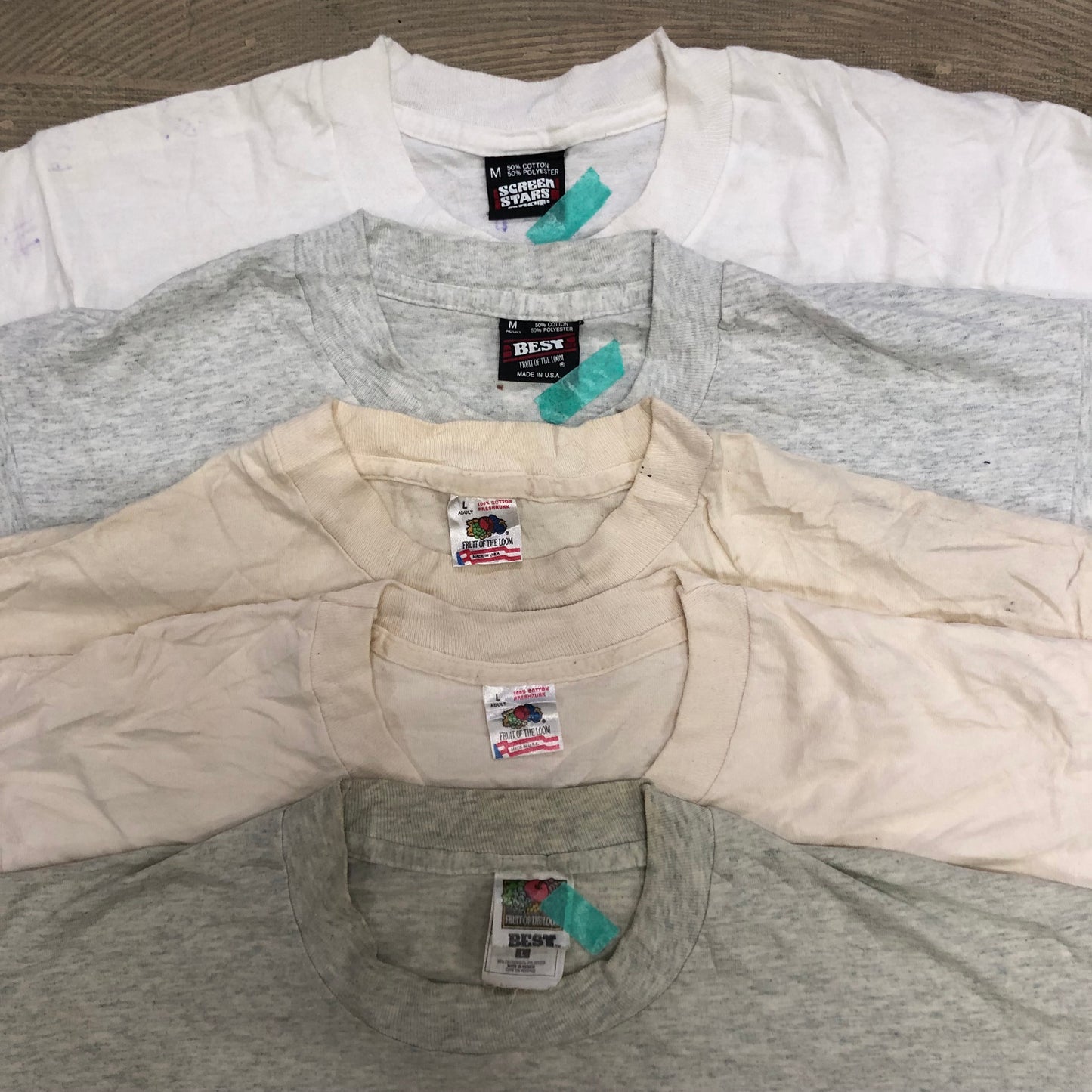 [現物] 90s 白Tシャツ(シミあり) 20pcs E0713006