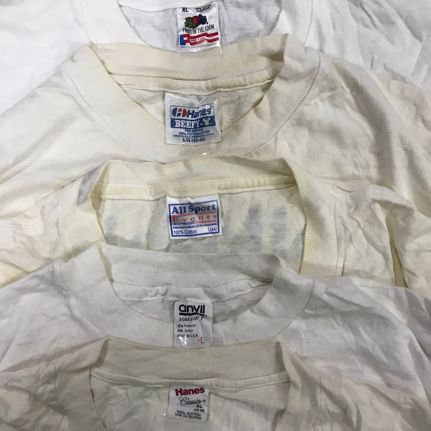 [現物] 90s 白系Tシャツ(シミあり) 20pcs D0622002
