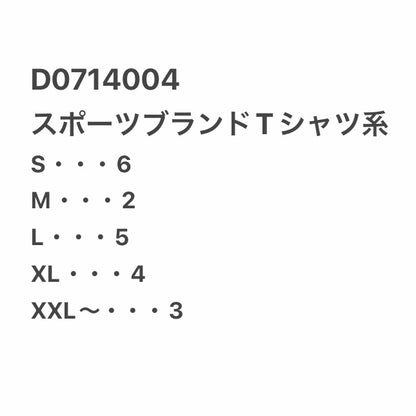 [現物] 00s スポーツブランドTシャツ 20pcs D0714004