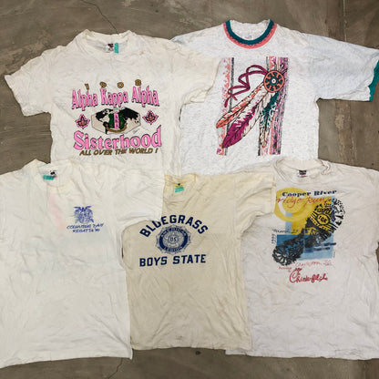 [現物] 90s 白Tシャツ(シミあり) 20pcs E0713005