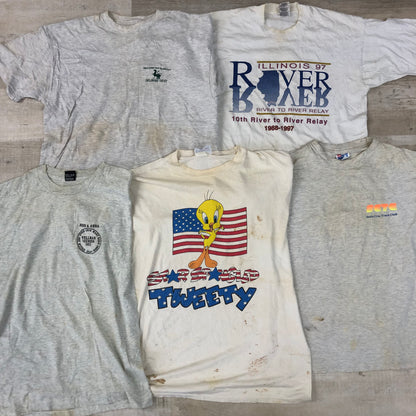 [現物] 90s 白Tシャツ(シミあり) 20pcs G0812001