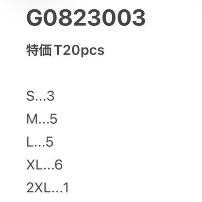 [現物] 特価Tシャツ 20pcs G0823003