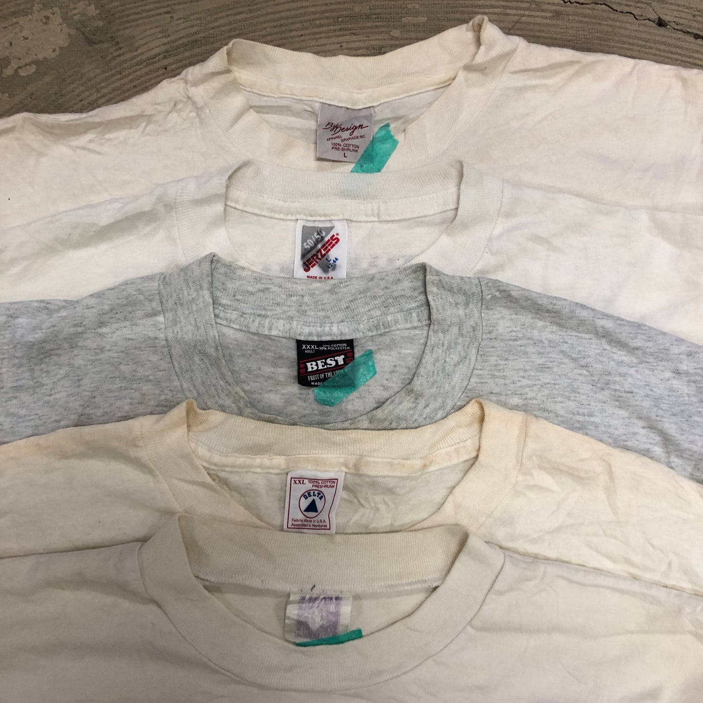 [現物] 90s 白Tシャツ(シミあり) 20pcs E0713004